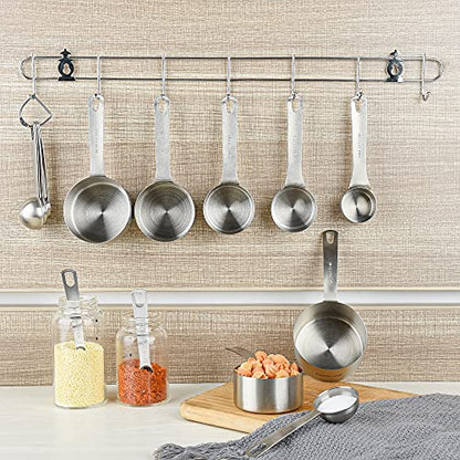 Measuring Cup Set of 8, 18/8 Stainless Steel Measuring Cups for Kitchen & Baking, Heavy Duty Metric & US Measure Cups Set with 2/3 Cup & 3/4 Cup Meaure Cups - size: A: 8cups