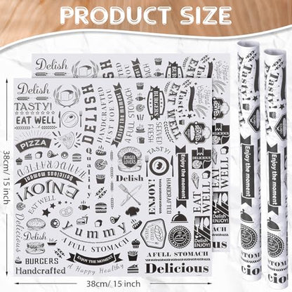 Ireer 400 Pcs Deli Wax Paper Sheets 15 x 15 Inch Large Newsprint Sandwich Paper Wraps Greaseproof Food Basket Liners Newspaper Wrapping for Spring Summer Picnic Burger Bread BBQ Party (White Black) - color: White Black