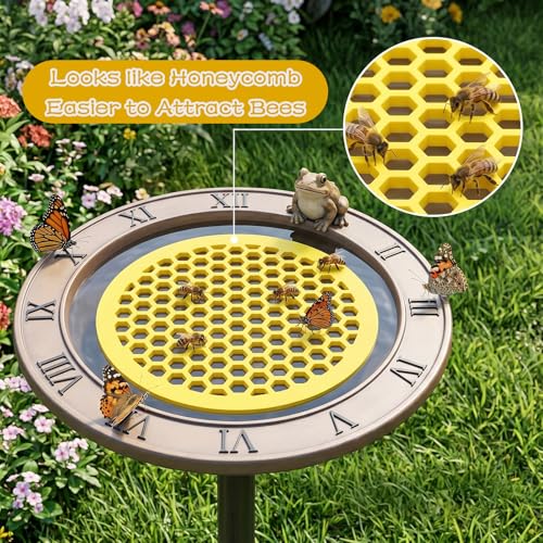 2 Pack Floating Bee Island, 7.83 Inches Lightweight EVA Foam Bee Waterer, Floating Butterfly Bees Feeding Watering Station for Bees Bath, Garden, Outdoor Decor