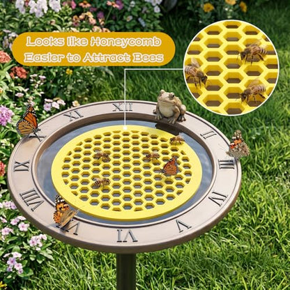 2 Pack Floating Bee Island, 7.83 Inches Lightweight EVA Foam Bee Waterer, Floating Butterfly Bees Feeding Watering Station for Bees Bath, Garden, Outdoor Decor