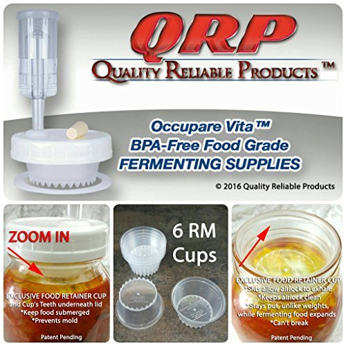 BETTER than Glass Fermentation Weights - Food Grade Plastic Mason Jar Food Fermentation Weights CUPS keep food submerged in brine (6-2.5" REGULAR MOUTH CUPS ONLY, NOT KITS) - size: 6-2.5" REGULAR MOUTH CUPS ONLY, NOT KITS