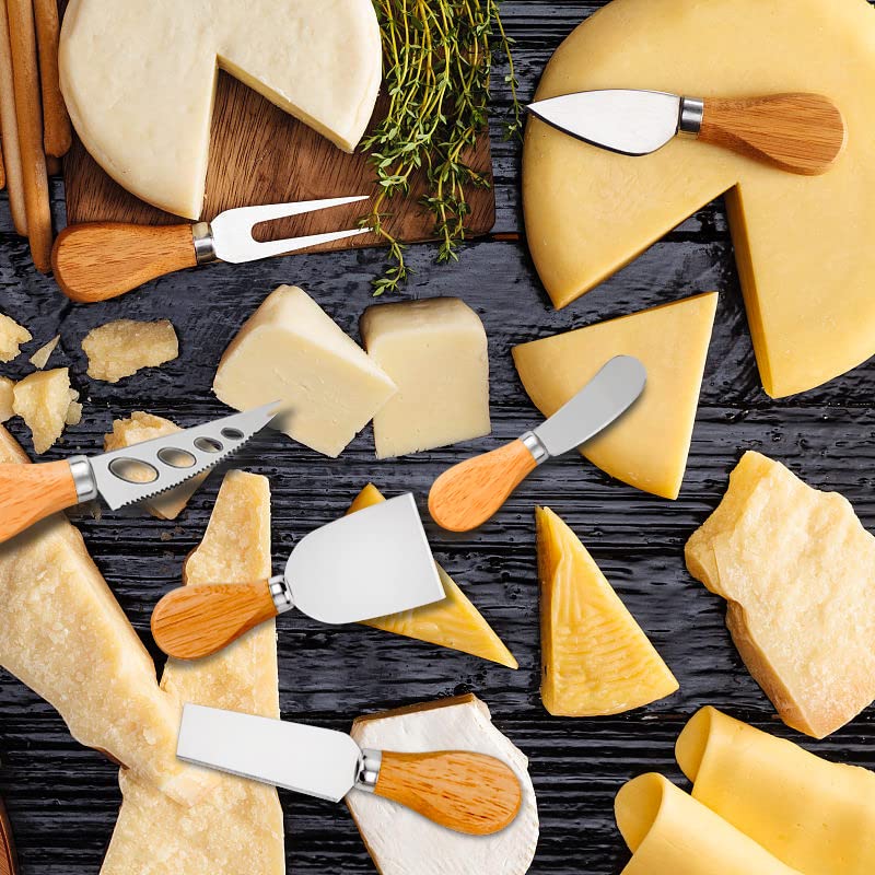 Cheese Knives Set - Cheese Knife, Cheese Spreader, Cheese Fork, Cheese Slicer, Cheese Cutter, Butter Knife – 6PCS Mini Stainless Steel Cheese Knives - Cheese Knife Set for Charcuterie Board - color: Option3