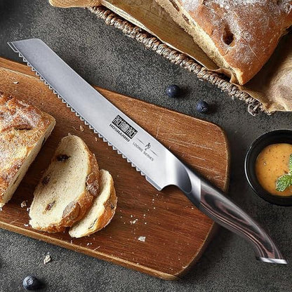 HOSHANHO Bread Knife 8 inch, Japanese High Carbon Stainless Steel Serrated Bread Knife, Professional Bread Cutting Knife for Homemade Bread - size: 8"