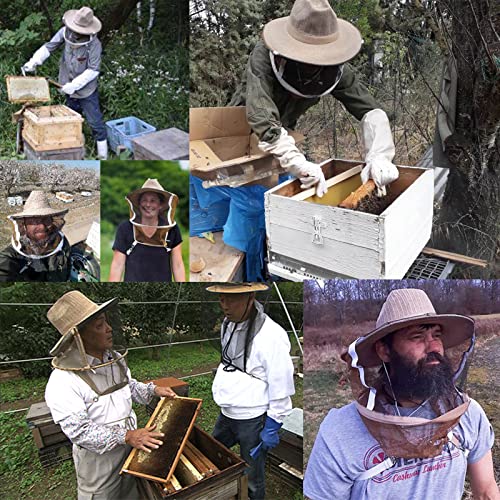 Beekeeping Hat with Veil Bee Hat with High Visibility Veil Outdoor Professional Protector Bee Keeping Supplies