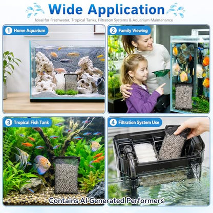 MAQIHAN 10pcs Aquarium Filter Media Bags - Mesh Filter Bags Reusable Bags with Zipper for Activated Carbon Ceramic Rings Filter Balls Fish Tank Pond 5.9 X 7.8 Inch