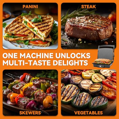 Baker’s Friend Panini Grill Press Sandwich Maker, 4-Slices Panini Press Maker, Grill Cheese Sandwich Maker, Indoor Grill Electric, Non Stick Surfaces, Stainless Steel - style: Panini Grill Press Sandwich Maker