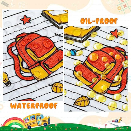 100Pcs Back to School Wax Paper Sheets for Food, Wax Paper for Food Sandwich Wrap Paper Deli Wraps, Waterproof Oil-proof Picnic Basket Liners with Bag Pattern for Kitchen Handmade Food - color: Back to School