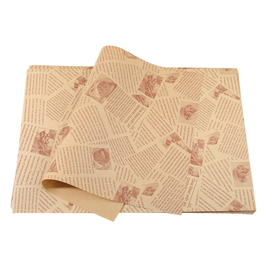 100 Sheets Wax Paper 15 x 11 Inch Greaseproof Sandwich Burger Chips Cuttable Baking Parchment Wraping Paper (Brown #4) - color: Brown #4