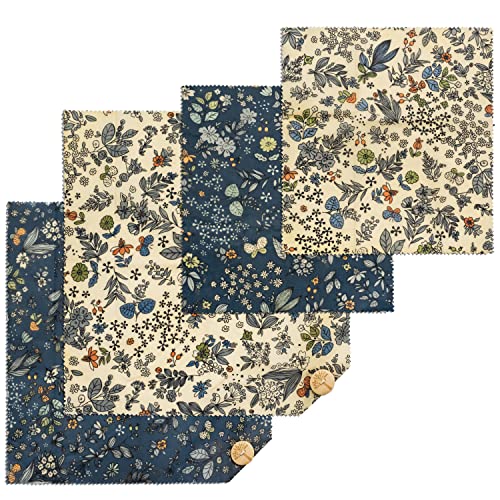 4-Pack Reusable Beeswax Wraps with Produce Bag & 2 Beeswax Bars