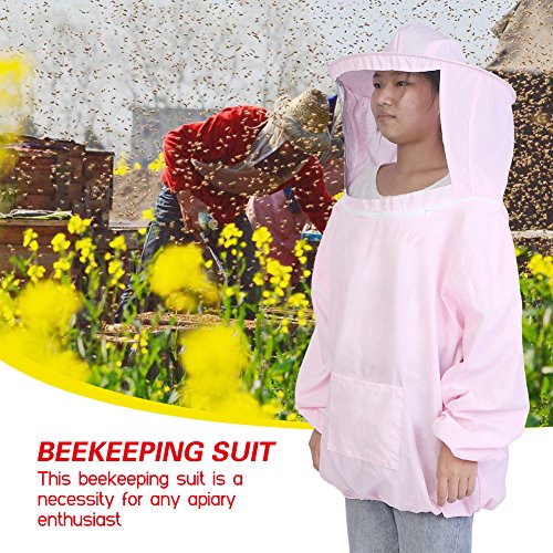 Beekeeping Jacket, Beekeeping Suit Round Hat Veil Ventilated Elasticated Waist Beekeeper Suits and Blue ()