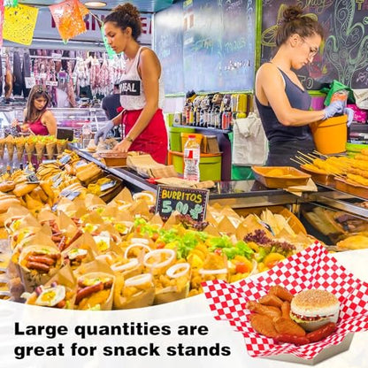 Spakon 1000 Sheets Wax Deli Paper Sheets for Food 12 x 12 Inch Checkered Dry Waxed Deli Basket Liners for Sandwich Wrapping, Food Basket Liners, Picnic party(Red-white) - color: Red-White