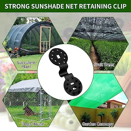 20 Pieces Shade Cloth Plastic Clips Heavy Duty Lock Grips, Round Plastic Black Clips Sunshade Net Fixing Clip Fix Clamp, Shade Fabric Clips for Bird Netting, Greenhouse Outdoor Garden Netting - style: 20PCS