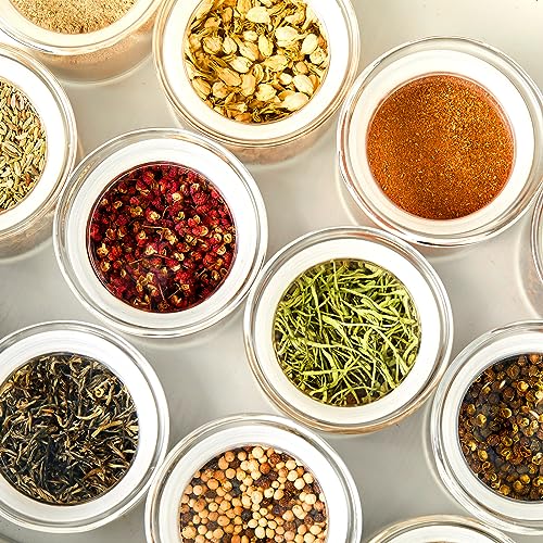 ZENS 10oz Glass Jars with Airtight Lid, 4 Pack Glass Kitchen Canisters Set for Spice, Loose Tea, Small Clear Glass Storage Jars with Labels for Herbs, Sugar - size: 1-10oz 4Pack