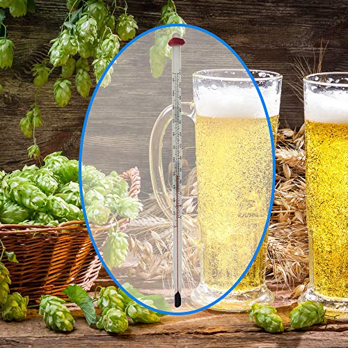 Home Brewing Thermometer for Brewing Wine and Beer - Glass Thermometer for Homebrew - Wine and Beer Making Equipment