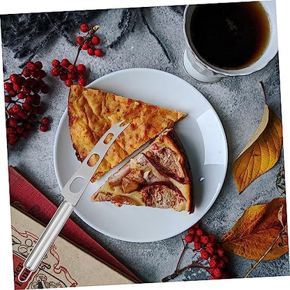 BESPORTBLE 2pcs Stainless Steel Cheese Knife Ergonomic Butter Spatula and Pizza Cutter Kitchen Baking Tool for Easy Spreading and Slicing
