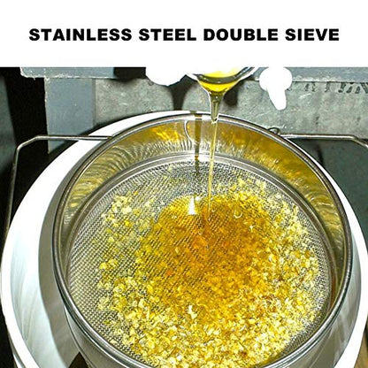 Honey Strainer Double Sieve Stainless Steel Anti Beekeeping Tool Accessory for Honey Filtration Beekeepers Durable Easy Cleaning