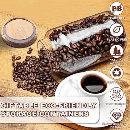 Large Glass Coffee Storage Jar with Lids Spoon Thicken Glass Coffee Canister Borosilicate Glass Food Containers for Ground Coffee Beans Nut Pasta Sugar Candy Spice Rice Loose Tea (2800ml/94oz) - color: 2800ml/94oz