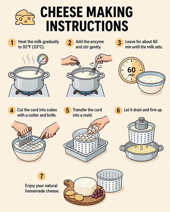 7 items Cheese making kit | Variouse cheese molds 0.25-0.6 kg for soft cheeses (7). Cheesemaking from Cow and Goat Milk. Cheese making supplies - size: Set of 7