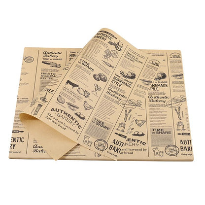 100 Sheets Wax Paper 15 x 11 Inch Greaseproof Sandwich Burger Chips Cuttable Baking Parchment Wraping Paper (Brown #3) - color: Brown #3