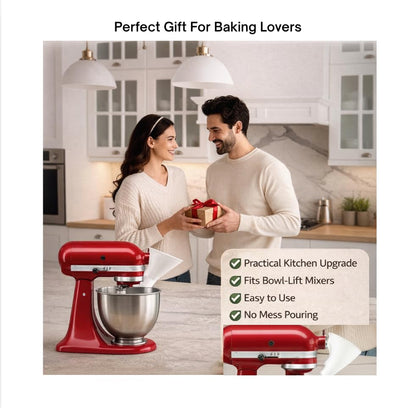 Flour Funnel for KitchenAid Mixer 7Qt Food Grade BPA Free Dishwasher Safe No Mess Baking Tool Easy Pour Accessory ngredients Safely and Easily Fits 7 Quart Bowl Lift Mixers Only - color: 7 QT