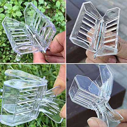 A/U 10 Pack Queen Bee Cage Catcher Clips Transparent Plastic Bee Queen Catcher Get Clips Catcher Trap Box Bee Queen Clip Beekeeper Beekeeping Getting Tool Beekeeping Equipment