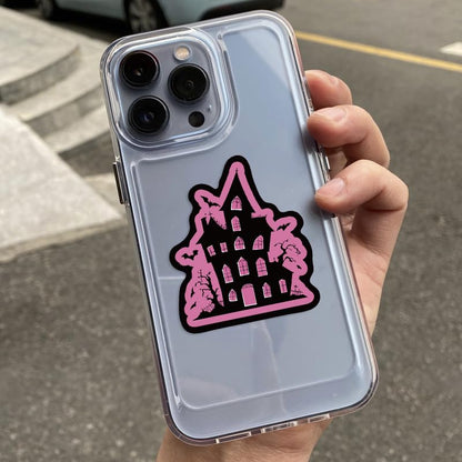 50-Piece Pink Goth Witch Sticker - Pastel Gothic Stickers with Skulls, Crystals, Cats, Tarot Cards, Spooky Quotes - Waterproof Vinyl for Laptops, Scrapbooks, Water Bottles - color: Pink Goth