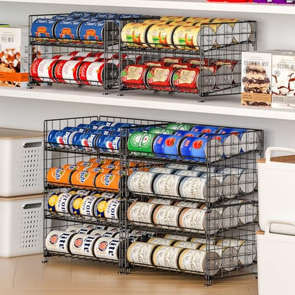 2-Pack Stackable Rack Organizer, Storage for Kitchen Pantry Cabinet, Holders for Food, Multifunctional Dispenser for Snacks Soda - size: 2 Tier-2 Pack
