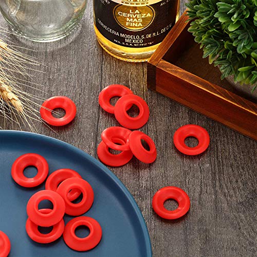25 Pieces Silicone Rubber Grolsch Gaskets Washers Leak-proof Bottle Seals for Swing Flip Bottle Hat Shaped Swing Top Washers Seal Gasket Replacements for Home Brew Beer Soda Bottle Sealing Use