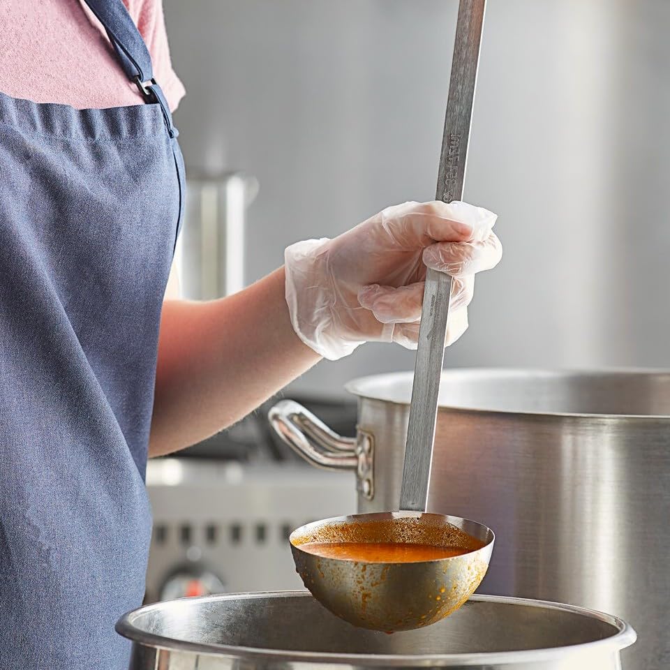 Stainless Steel Ladle, 32 oz – Heavy-Duty 2-Piece Construction, Long Handle, Hooked Design for Easy Storage – Perfect for Soup, Stew, Chili, Sauce, and Commercial Kitchens (1, 32 Oz) - size: 32 Oz