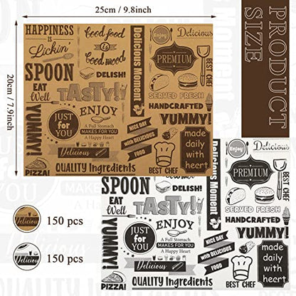 300 Pcs Deli Wax Paper Sheets for Food Grease Resistant Tray Basket Liners White Newsprint Paper Square Hot Dog Wrappers Greaseproof Deli Wrapping Sheets for Outdoor Picnic, Churches, Home Party