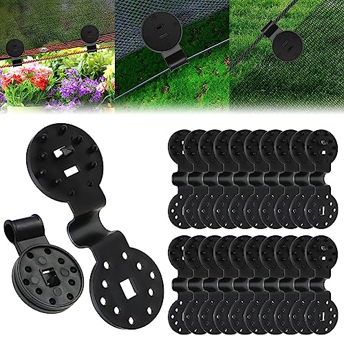 20 Pieces Shade Cloth Plastic Clips Heavy Duty Lock Grips, Round Plastic Black Clips Sunshade Net Fixing Clip Fix Clamp, Shade Fabric Clips for Bird Netting, Greenhouse Outdoor Garden Netting - style: 20PCS