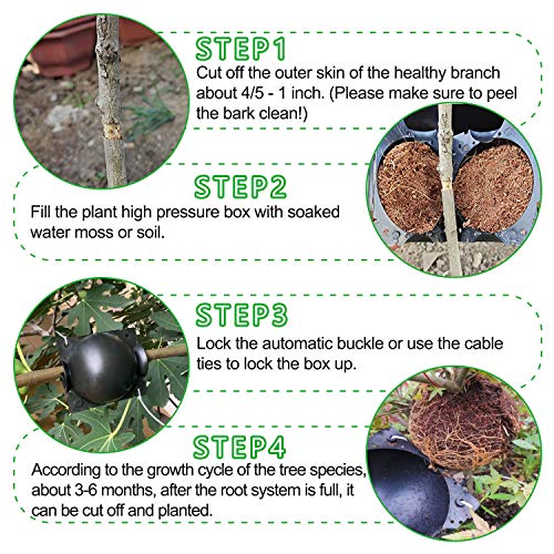 Tanzfrosch 20 Pack Tree Root Growing Box, Rooting Ball Grafting Tools, Reusable High Pressure Tree Rooter Air Layering Propagation Kit Propagator Pot Rooting Device for Trees Flowers - size: 20 pack