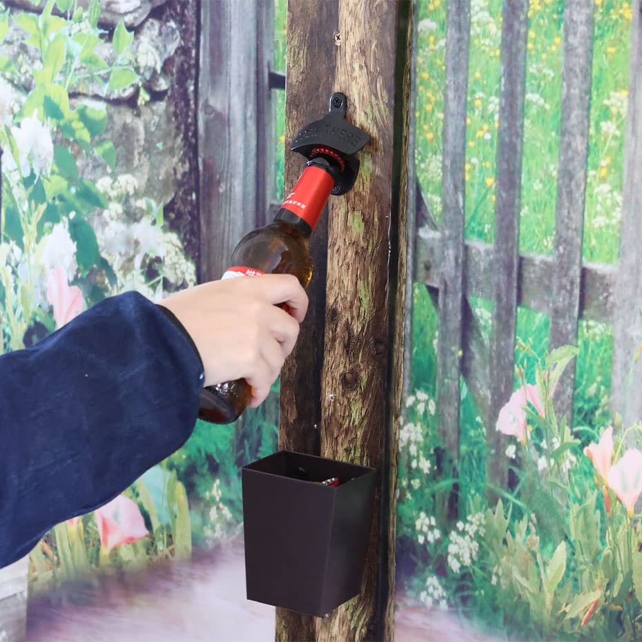 Rustic Narrow Beer Top Holder Wall Mounted Bottle Cap Catcher Collector Stainless Steel (Coffee Color) - color: Coffee