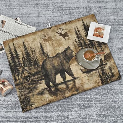 Carbine Bear Dish Drying Mat for Kitchen Counter Microfiber Super Absorbent Non-Slip Dish Drying Pad for Countertops Dishes Utensils Stylish Quick-Dry Machine Washable 18x24 Inch - color: Beer