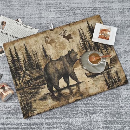 Carbine Bear Dish Drying Mat for Kitchen Counter Microfiber Super Absorbent Non-Slip Dish Drying Pad for Countertops Dishes Utensils Stylish Quick-Dry Machine Washable 18x24 Inch - color: Beer