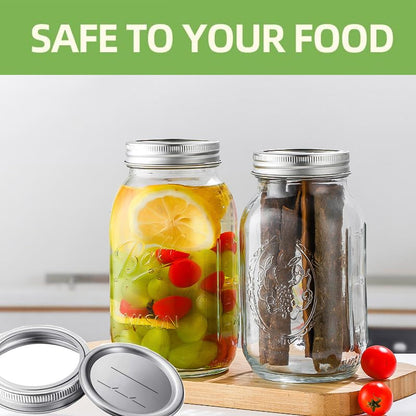 BSL 48 Pcs Canning Lids with Rings, Premium Mason Jar Lids for Regular Mouth Jars, Food Grade Material, 100% Fit for 70mm Jars - style: 24Lids + 24Rings for Regular Mouth Jar