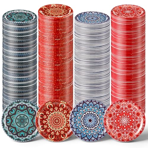 120 Pack Regular Mouth Canning Lids, 4 Style 2.75'' Decorative Mason Jar Lids Rust-Resistant Tinplate Lid for Food Jam Fruits Storage Canning Supplies (Mandala Style) - color: Mandala Style, size: Regular