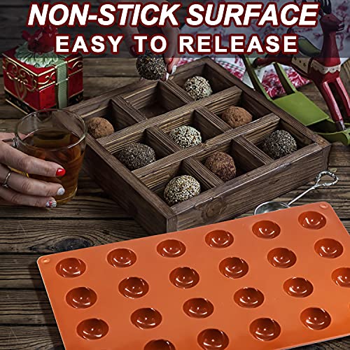 Lerykin Mini 24-Cavity Semi Sphere Silicone Molds Non-Stick, 2 Packs Half Sphere Silicone Baking Molds for Making Jelly, Chocolates and Cake - color: 24 Mini ( 2 Pack )