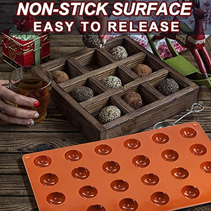 Lerykin Mini 24-Cavity Semi Sphere Silicone Molds Non-Stick, 2 Packs Half Sphere Silicone Baking Molds for Making Jelly, Chocolates and Cake - color: 24 Mini ( 2 Pack )