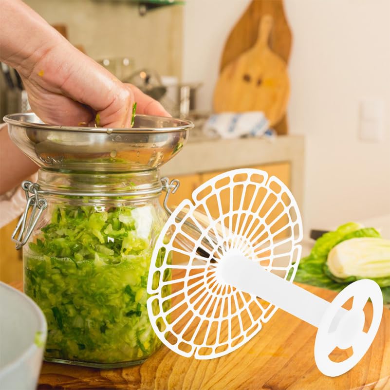 OUNONA Fermenting Weights for Wide Mouth Mason Jars 2-Pack with Ergonomic Easy Grip Handles Plastic Pickle Pressers for Kimchi Sauerkraut and Pickled Vegetables Home Brewing Kit