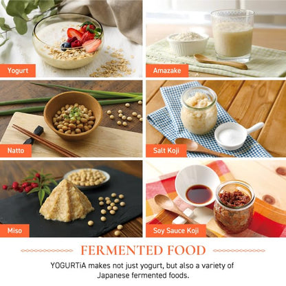 [TANICA] YOGURTiA Yogurt Maker & Fermented Food Machine – Precise Temperature Control (1°F/1°C Increments) for Consistent Results, 77-158°F (25-70°C), 100-240V, Made in Japan, 2 Glass Pots, Timer