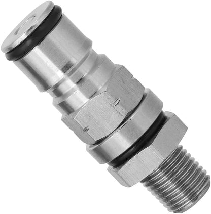 Homebrew 304 Stainless Steel Corny Keg 1/4’’ BSP Ball Lock Post Bulkhead With Poppets With Male NPT Hex Nipple, 19/32"-18 Gas/Liquid Corny Keg Adapter (Gas) - size: Gas