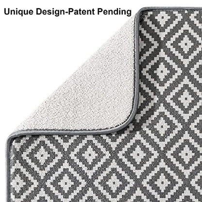 Dish Drying Mat for Kitchen 2 Pack, Ultra Absorbent Microfiber Dishes Drainer Mats by Subekyu,19.2 by 15.8 Inch(Rhombus) - color: Dark Gray 2P 19.2*15.8