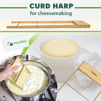 PetriStor Horizontal Cheese Curd Big Cutter for Cheese Making - Cheese harp - Cheese Curd Cutter Artisan Cheese Making Knife (1") - size: 1"