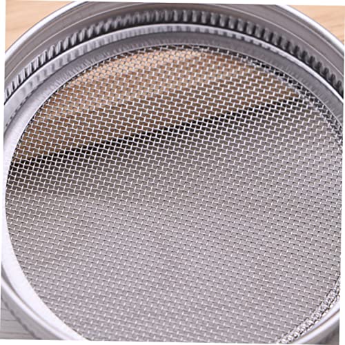 Sprouting Lids for Mason Jars Set of 4 Stainless Steel Wide Mouth Covers 2.75 Inch with Removable Screen for Seed Sprouting Spice Sifting and Kitchen Use