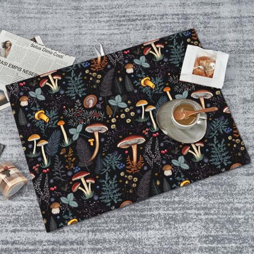 Mushroom Dish Drying Mat For Kitchen Microfiber Drying Mats Absorbent Reversible Dish Pad Draining Mats For Countertop Coffee Mats 18x24 Inch - color: Mushroom2