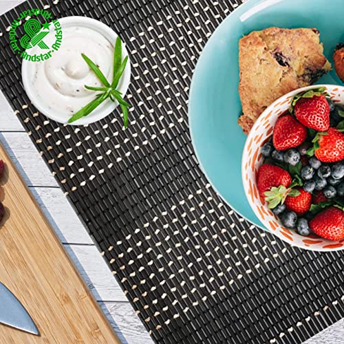 Set of 8 Pcs Bamboo Placemats Natural Anti-Slip Bamboo Placemats Washable Heat-Resistant Table Mats for Dining Room and Kitchen (Black+White) - color: Black+white, size: Set of 8 Placemat 17.7 x 11.8 inch