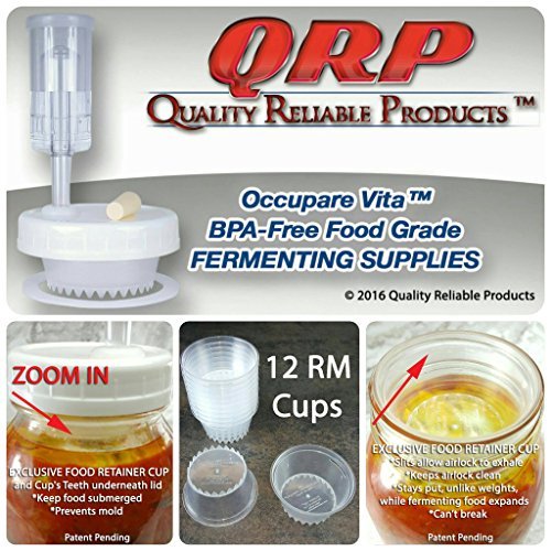 BETTER than Glass Fermentation Weights - Food Grade Plastic Mason Jar Food Fermentation Weights CUPS keep food submerged in brine (12-2.5" REGULAR MOUTH CUPS ONLY, NOT KITS) - size: 12-2.5" REGULAR MOUTH CUPS ONLY, NOT KITS