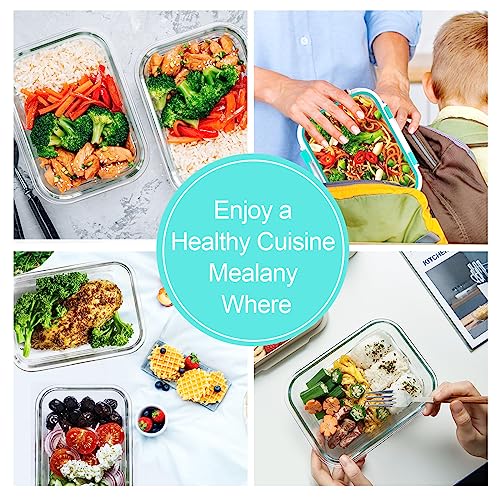 VERONES 10Pack 22OZ Glass Meal Prep Containers, Airtight Glass Lunch Containers Set, Glass Food Storage Containers with Lids,Exclusive of BPA, for Microwave, Oven, Freezer&Dishwasher Friendly,Green - color: Green