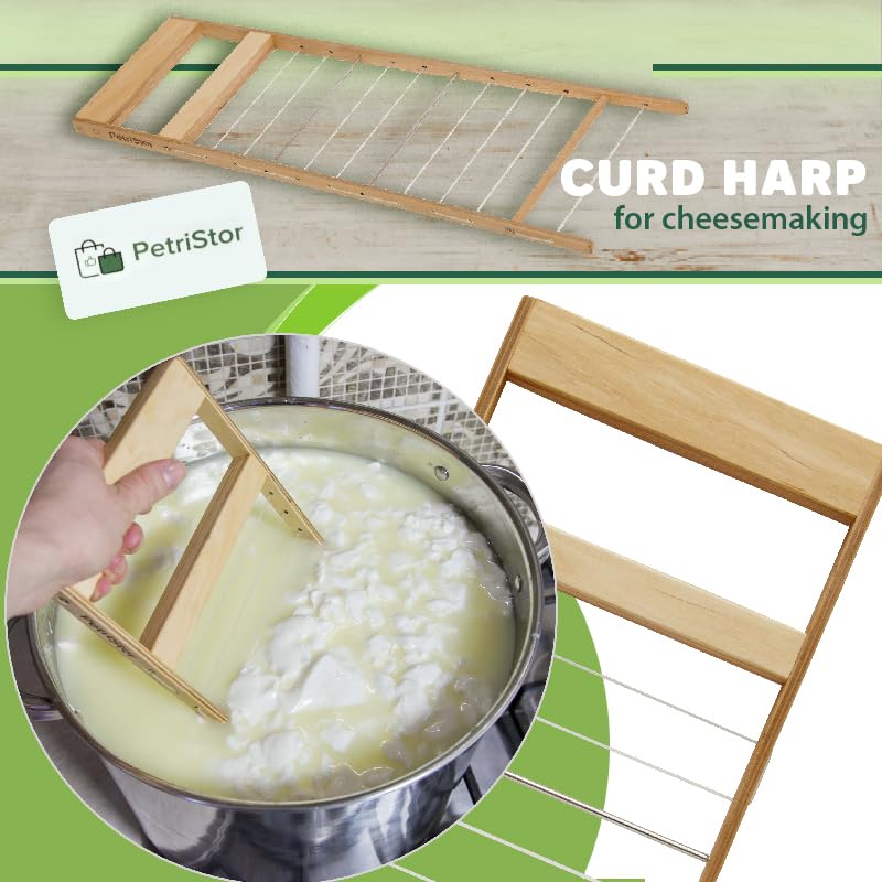 PetriStor Horizontal Cheese Curd Cutter - Cheese Harp & Curd Cutter Artisan Cheese Making Knife (1) - size: 1”
